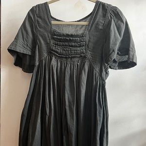 Sophia Costas Linen Black Babydoll dress